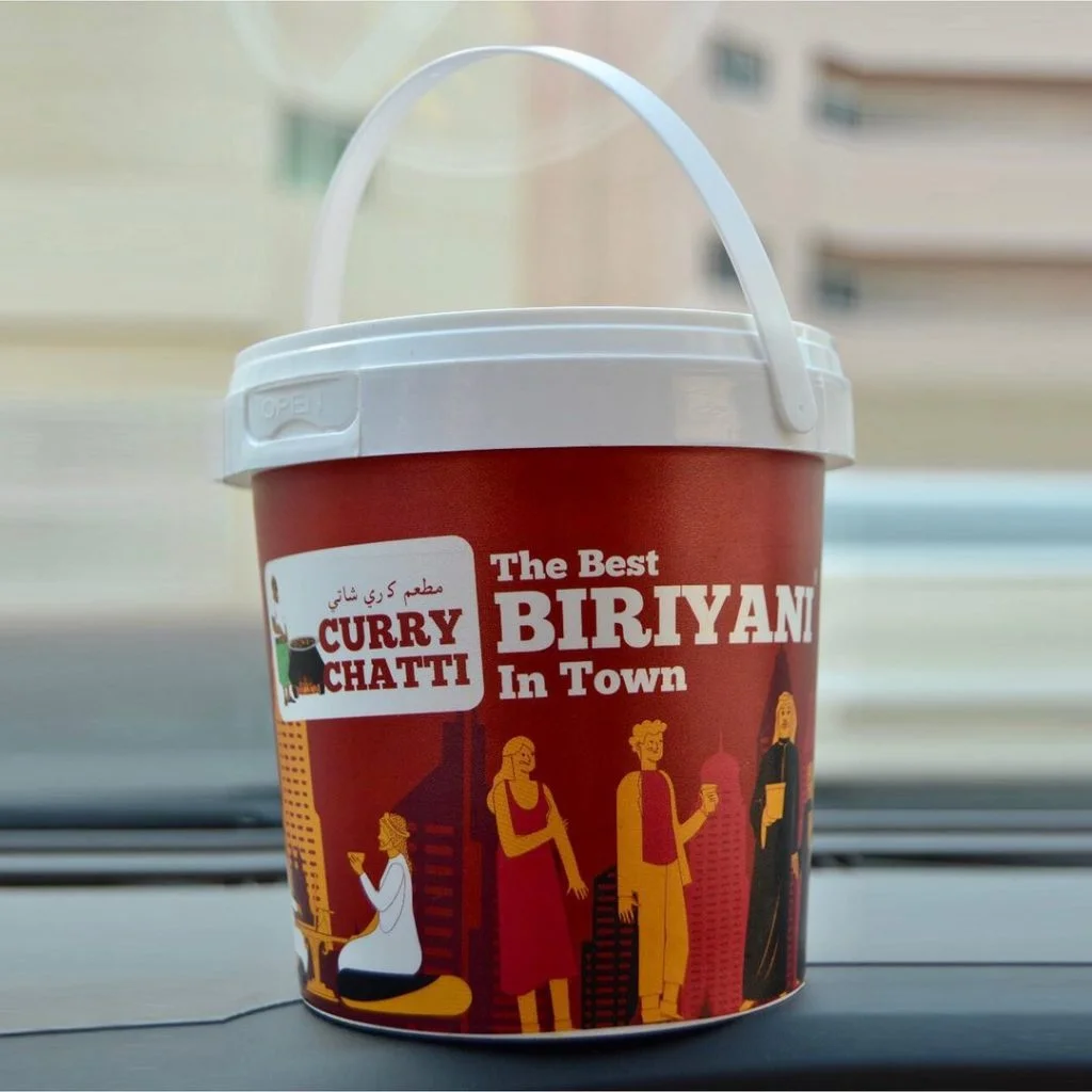 Bucket biriyani package design, Kerala - Package Design Expert. Biriyani container package design in Dubai, UAE