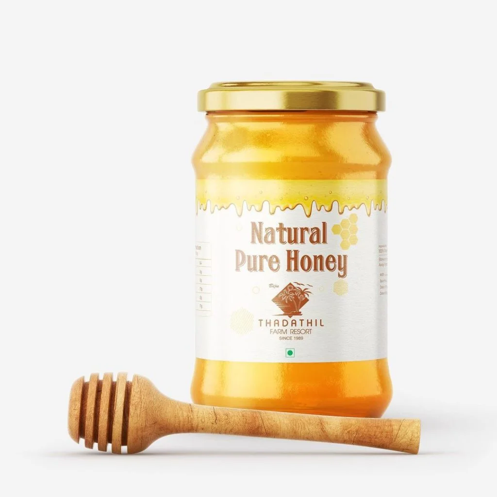 honey-bottle-label-design-kerala - Package Design Expert. Glass bottle label design for Honey.