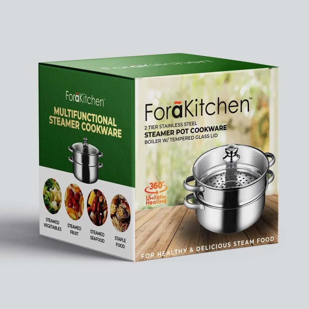 package-design-for-kichenware - Package Design Expert. Steamer pot cookware corrugated cardboard design in Kochi, Kerala.