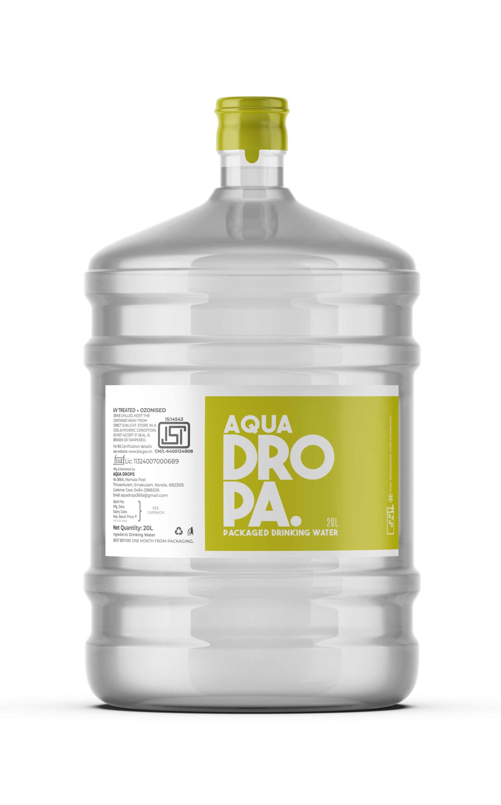 Branding and package design for package drinking water brand, Kerala