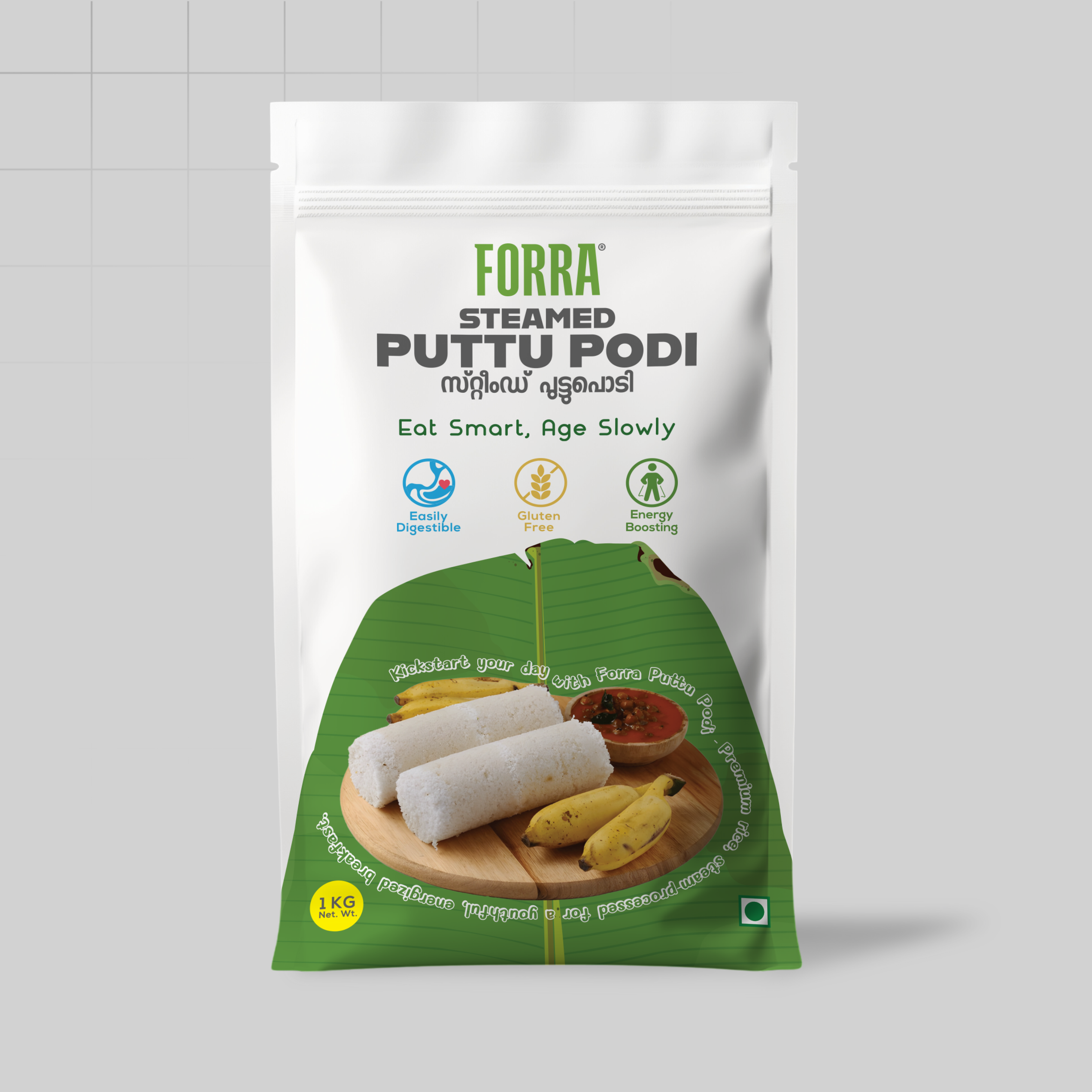 Stand-up Pouch Designer in Palakkad– FORRA Steamed Puttu Podi Packaging